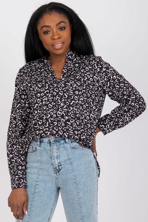 Juoda palaidinė su raštu ir V... Juoda palaidinė su raštu ir V...