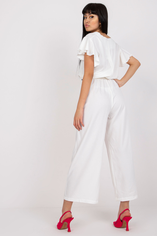 Ecru moteriškas kombinezonas su įrišimu