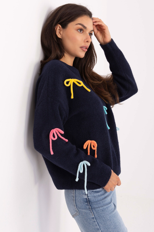 Tamsiai mėlynas megztinis