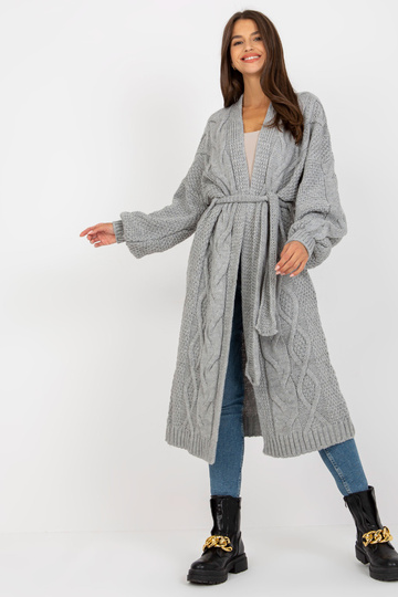 Pilkas ilgas megztinis su... 2