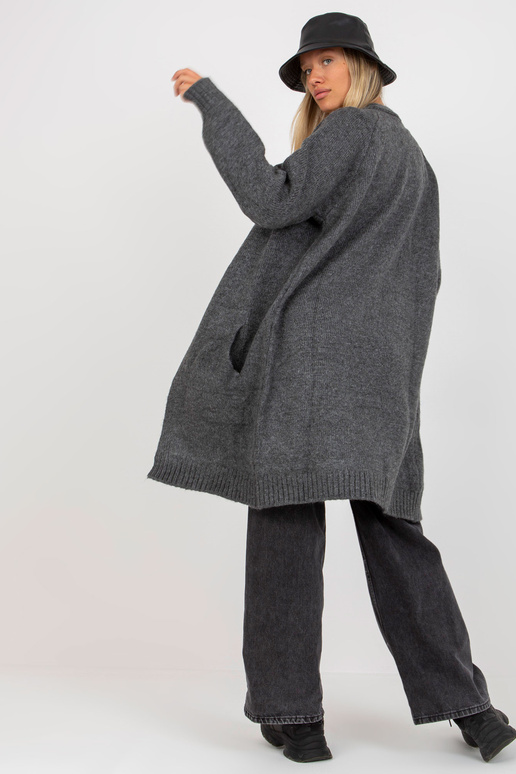 Tamsiai pilkas ilgas megztinis be...