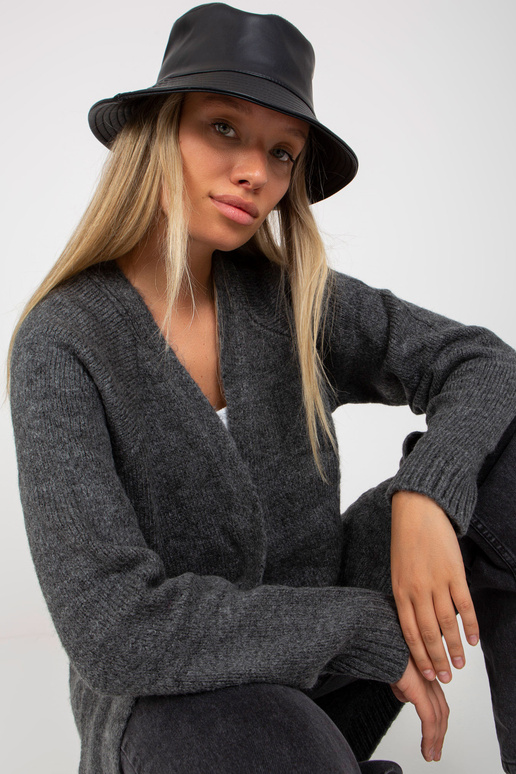 Tamsiai pilkas ilgas megztinis be...