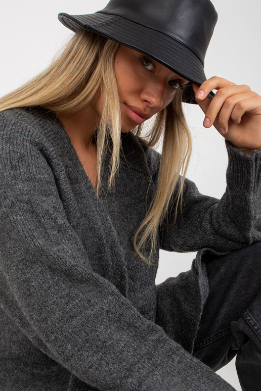 Tamsiai pilkas ilgas megztinis be...