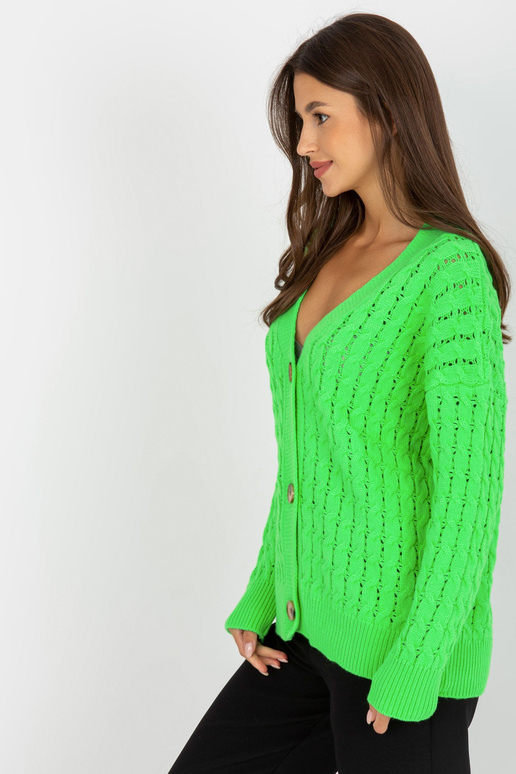 Fluo žalias ažūrinis megztinis su...