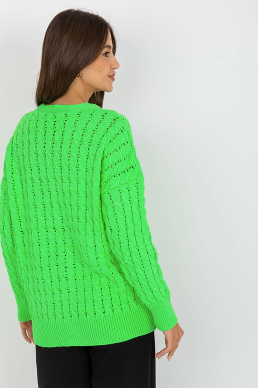 Fluo žalias ažūrinis megztinis su...