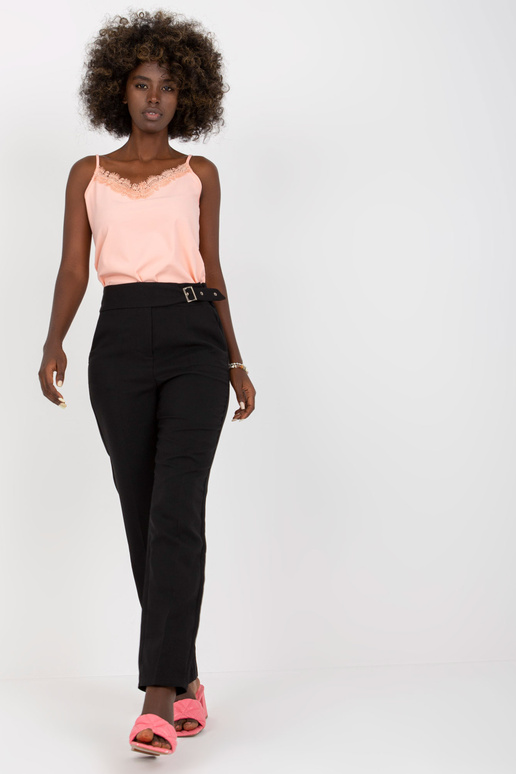 Juodos audinio kostiuminės kelnės su...