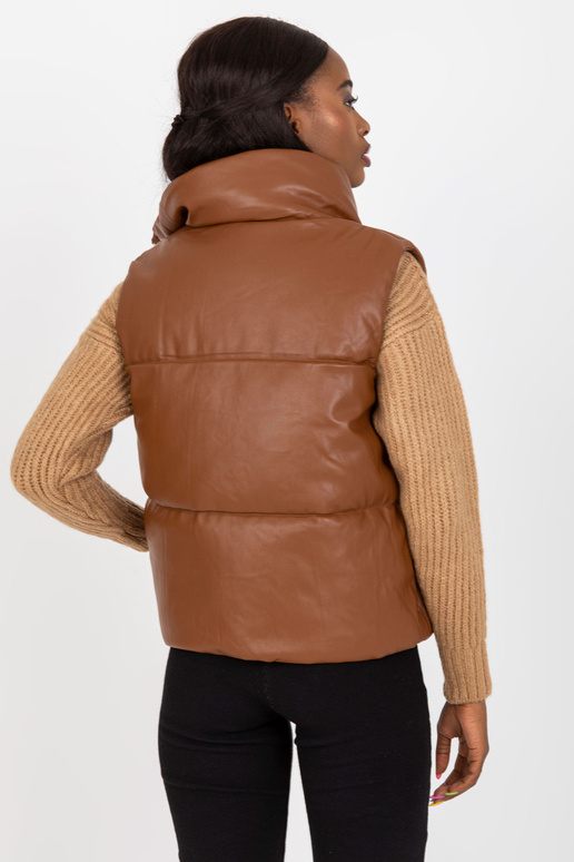 Ruda moteriška ekologiška odinė liemenė