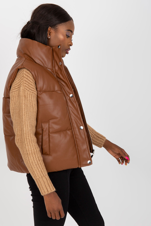 Ruda moteriška ekologiška odinė liemenė