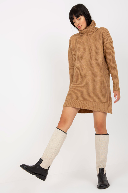 Smėlio spalvos ilgas megztinis su...