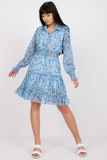 Mėlyna mini suknelė su...