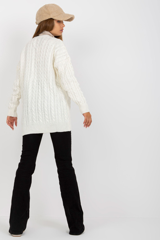 Ecru moteriškas megztinis su pynėmis...