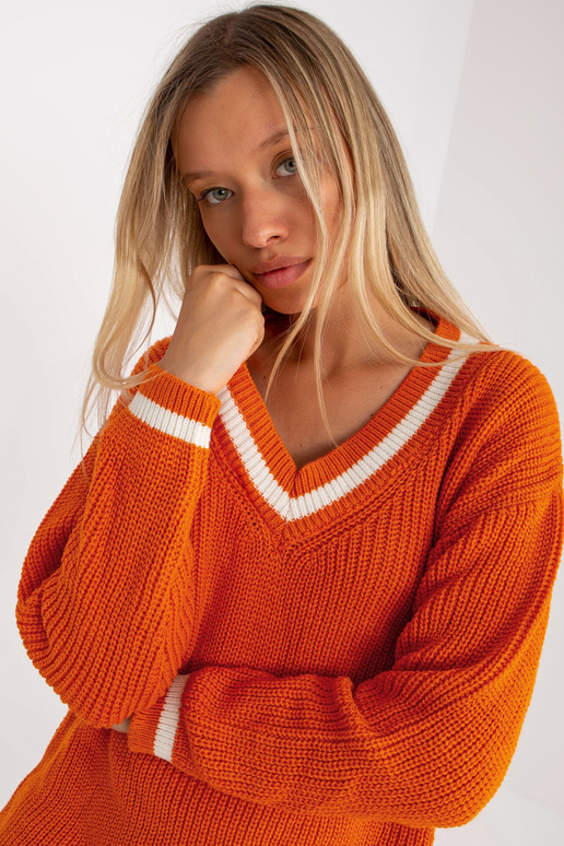 Tamsiai oranžinė laisvalaikio megzta...