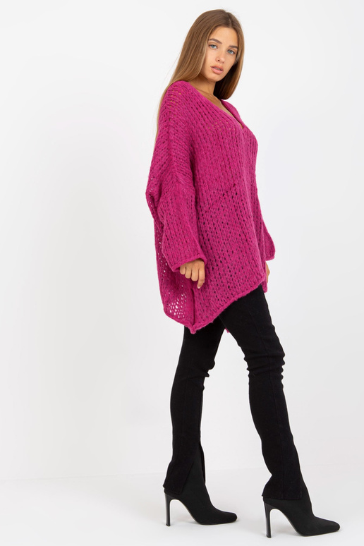 Fuksijos spalvos oversize megztinis...