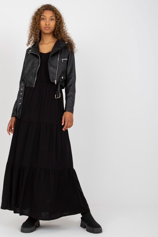 Juoda trumpa Ramone striukė su dirželiu