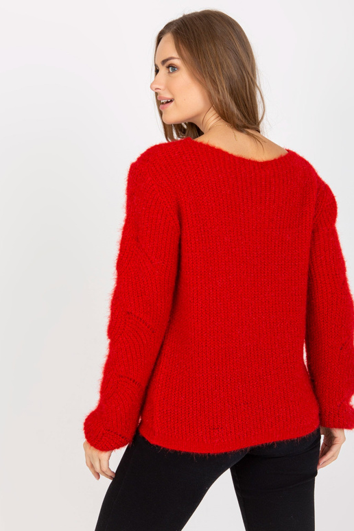 Tamsiai raudonas pūkuotas klasikinis...