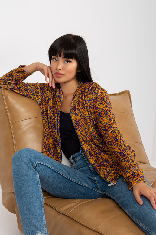 Tamsiai geltonas veliūrinis bomber... Tamsiai geltonas veliūrinis bomber...