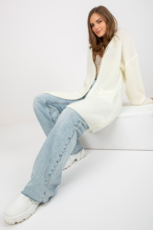 Ecru pūkuotas oversized megztinis OCH...