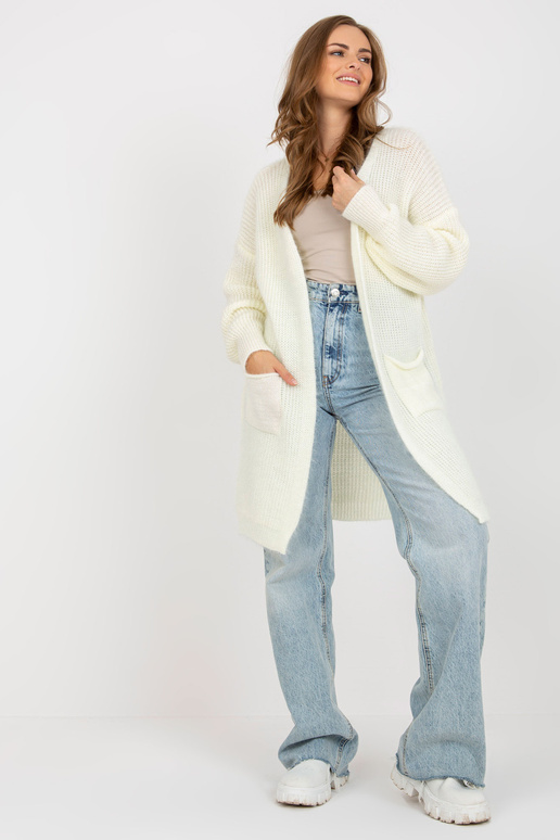 Ecru pūkuotas oversized megztinis OCH...