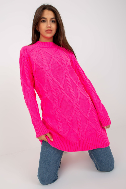 Fluo rožinė mini suknelė su pynėmis...