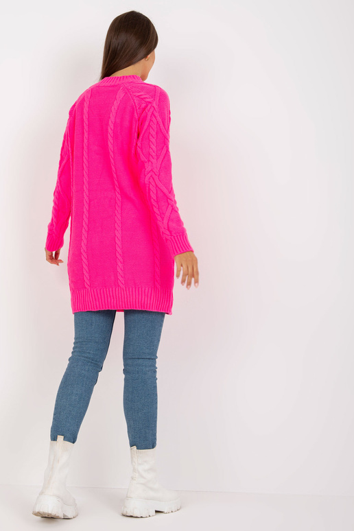 Fluo rožinė mini suknelė su pynėmis...