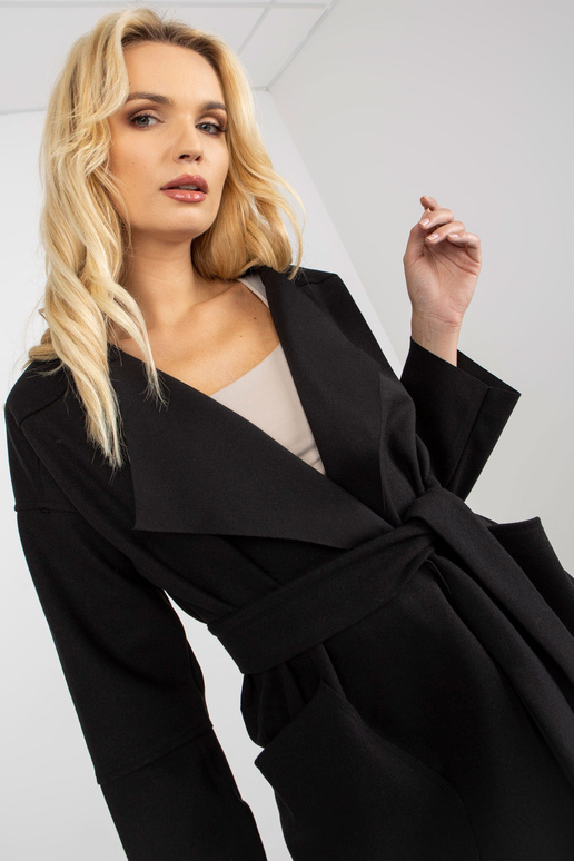 Schwarzer Dünner Mantel su Taschen... Schwarzer Dünner Mantel su Taschen...