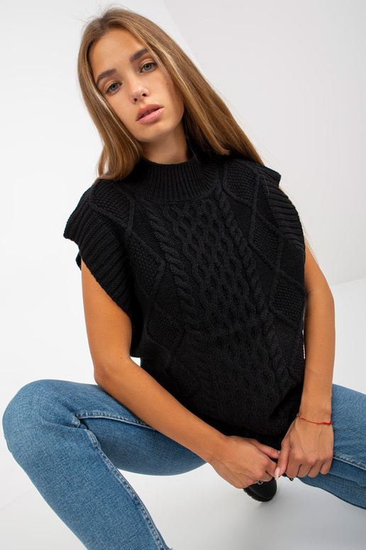 Juoda SUBLEVEL kabeliu megzta liemenė