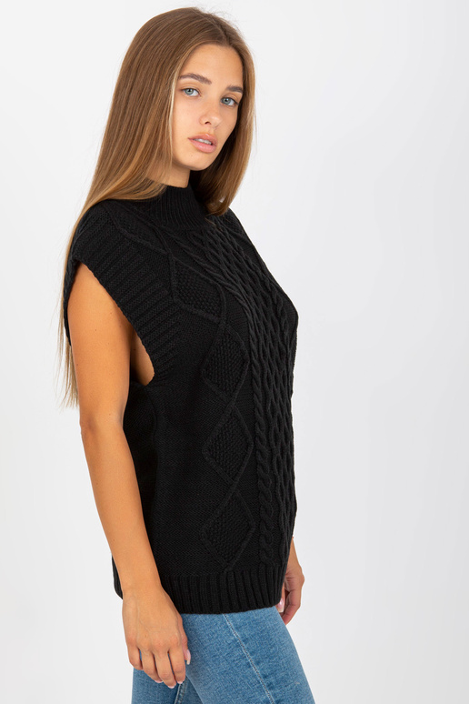 Juoda SUBLEVEL kabeliu megzta liemenė