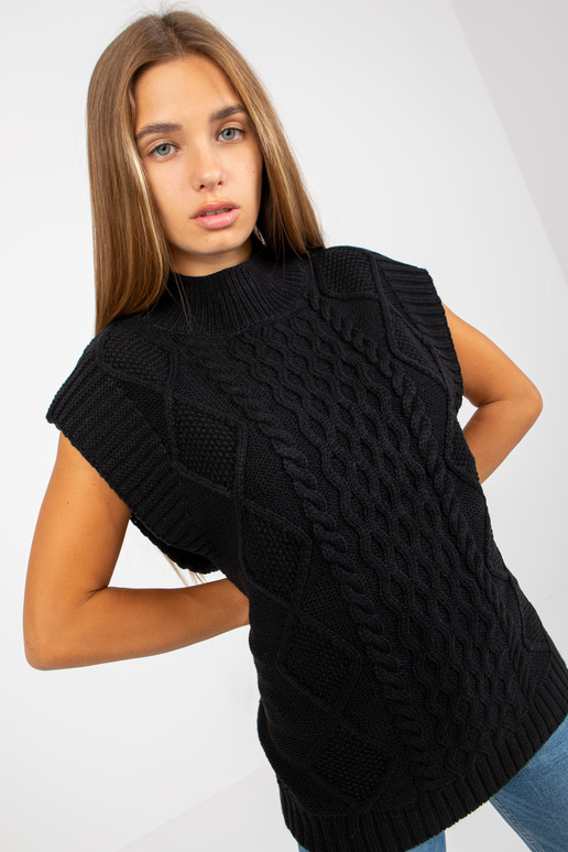 Juoda SUBLEVEL kabeliu megzta liemenė