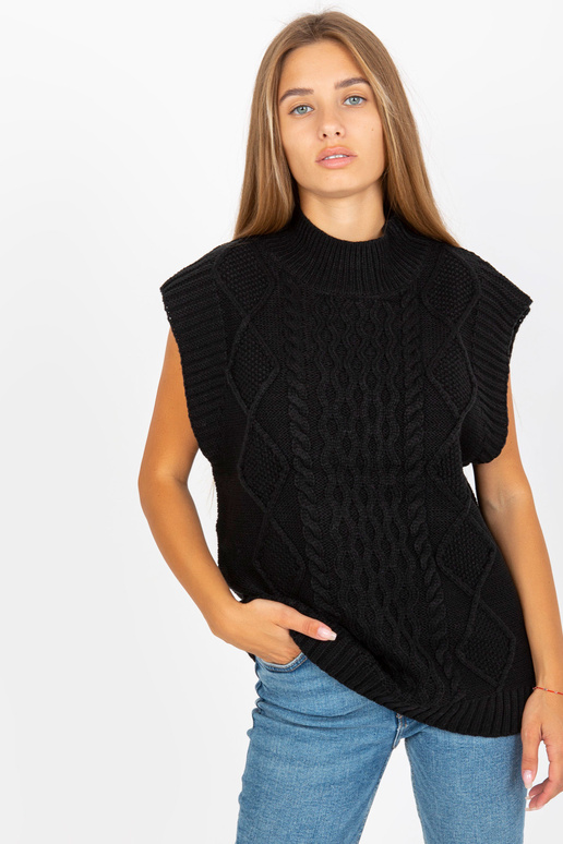 Juoda SUBLEVEL kabeliu megzta liemenė