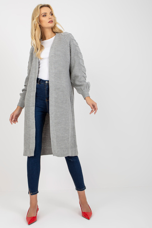 Pilkas ilgas megztinis be užsegimo...