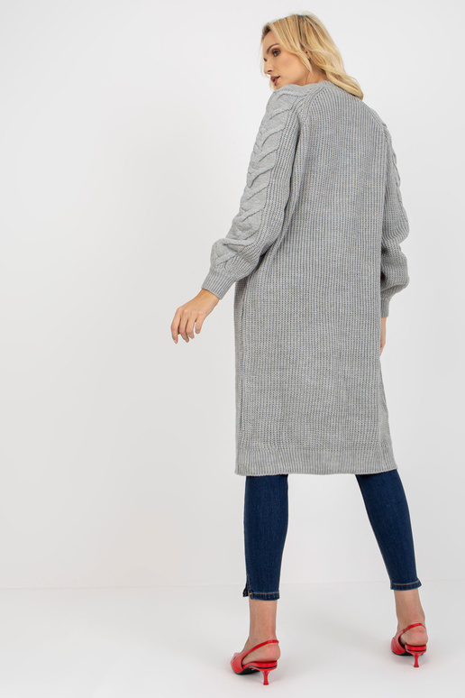 Pilkas ilgas megztinis be užsegimo...