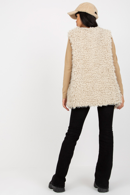 Hallie smėlio spalvos kailio liemenė