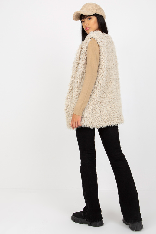 Hallie smėlio spalvos kailio liemenė