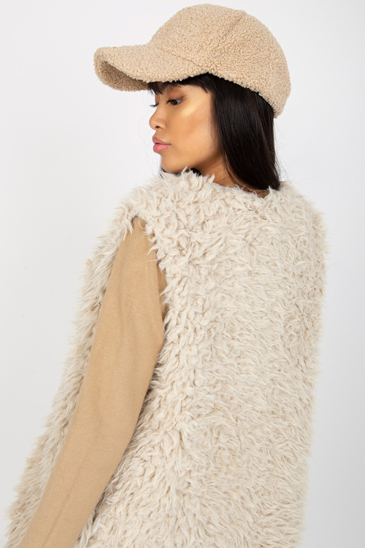 Hallie smėlio spalvos kailio liemenė