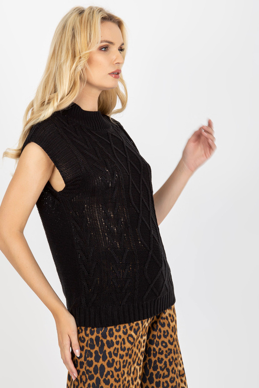 Juoda megzta liemenė su SUBLEVEL laidais