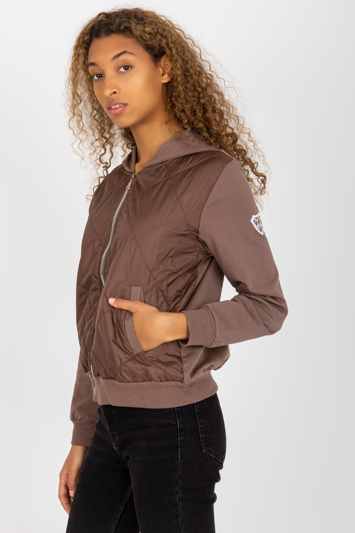 Rudas dygsniuotas bomber megztinis su...