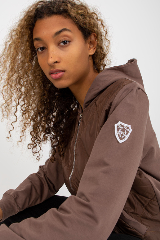 Rudas dygsniuotas bomber megztinis su...