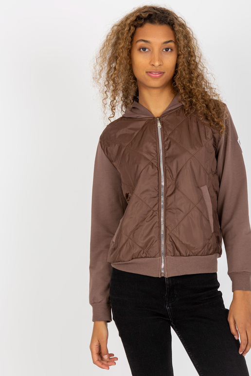 Rudas dygsniuotas bomber megztinis su...