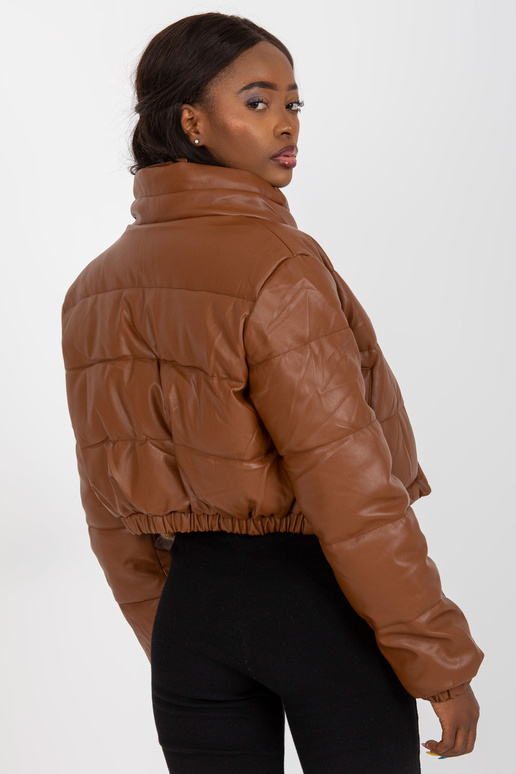 Ruda trumpa eko odos žieminė striukė