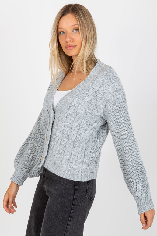 Pilkas megztinis plačiomis rankovėmis...