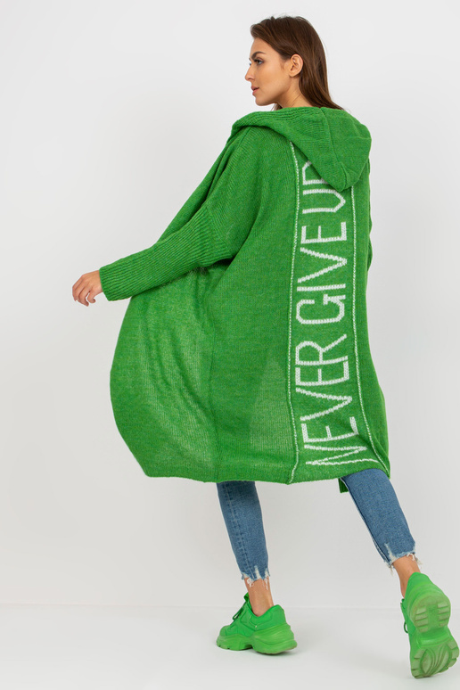 Žalias ilgas megztinis su užrašu...