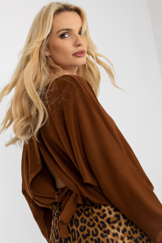 Braune lockere Bluse su Bindeband am Rücken OCH BELLA