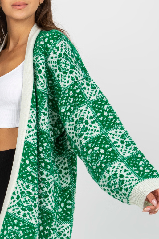 Baltas ir žalias moteriškas megztinis...