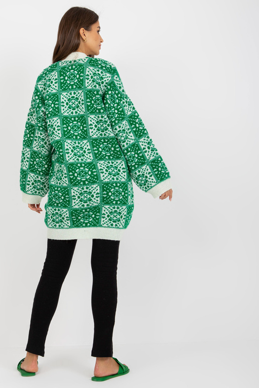 Baltas ir žalias moteriškas megztinis...