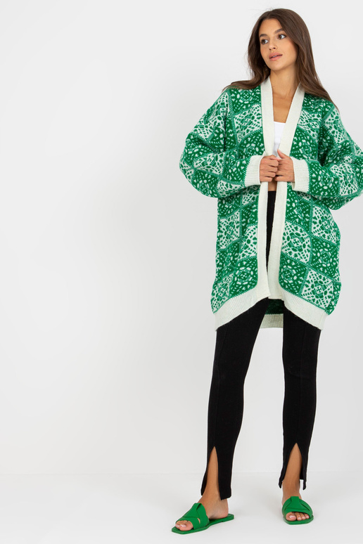 Baltas ir žalias moteriškas megztinis...