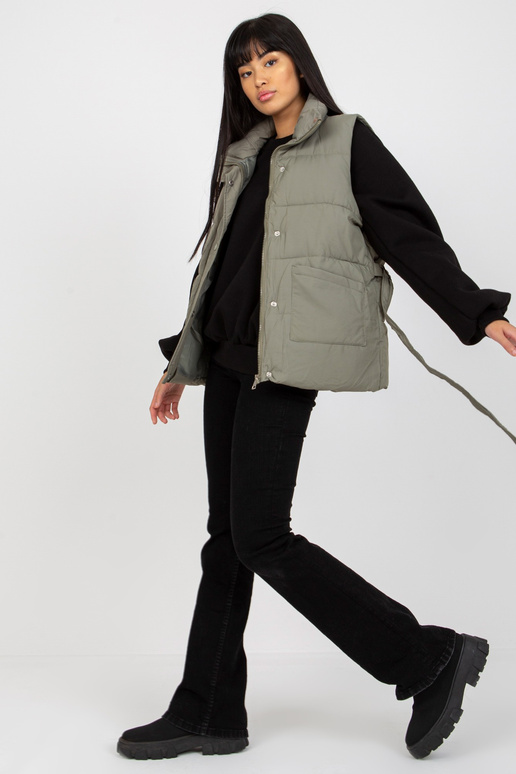 Khaki spalvos pūkinė liemenė su...