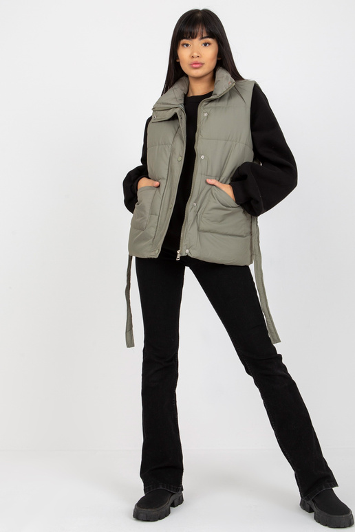 Khaki spalvos pūkinė liemenė su...