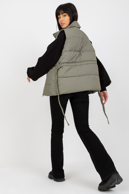 Khaki spalvos pūkinė liemenė su...