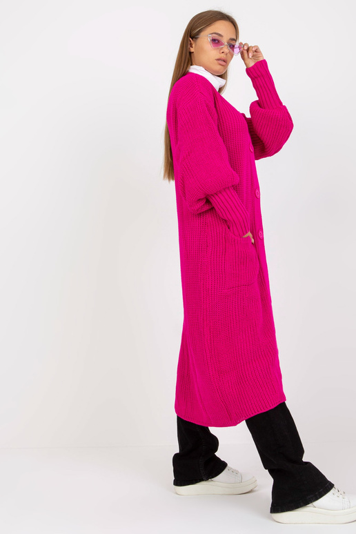 Fuksijos spalvos ilgas megztinis su... Fuksijos spalvos ilgas megztinis su...