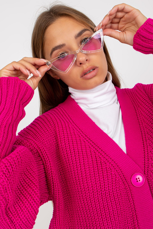 Fuksijos spalvos ilgas megztinis su... Fuksijos spalvos ilgas megztinis su...